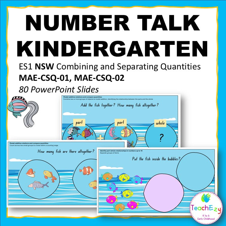 Number Talk PowerPoint Kindergarten NSW Combining and Separating Quantities